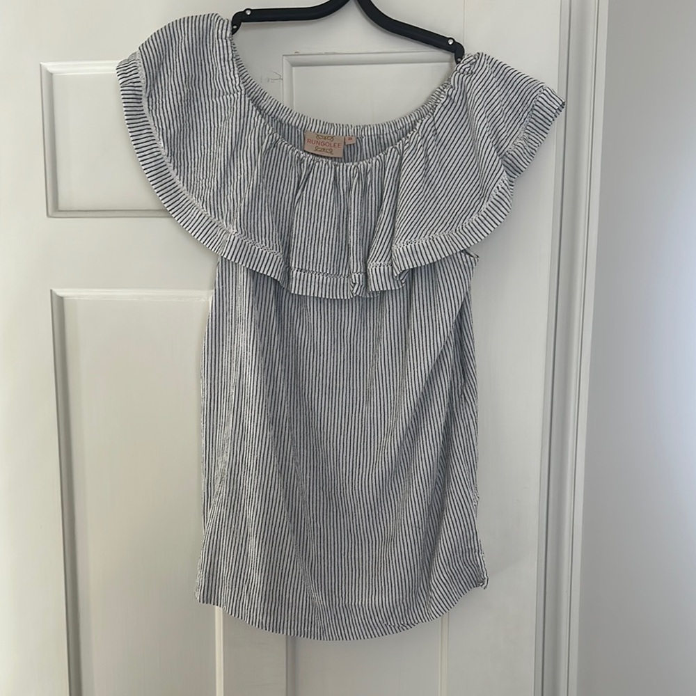 Striped Off-Shoulder Top - Rungolee